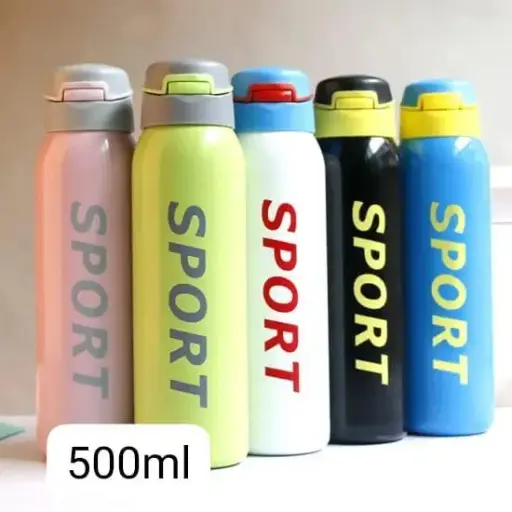 Thermos Cup Water Bottle With Straw, 500 Ml 